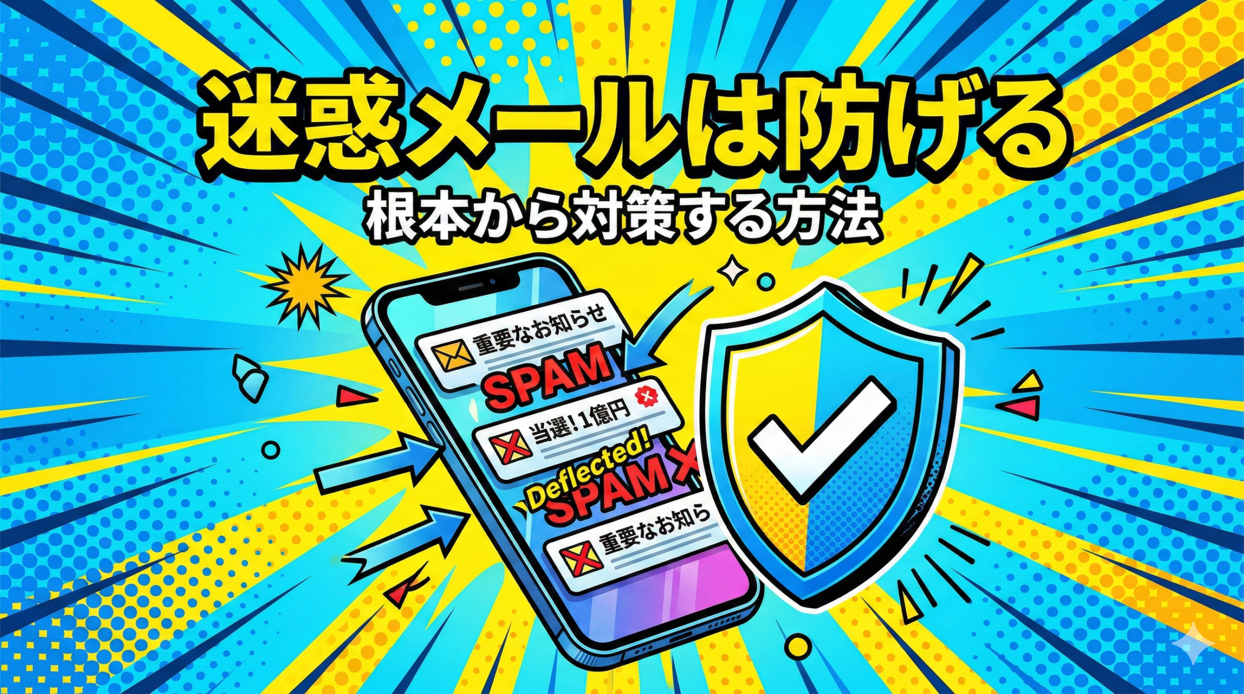迷惑メールを根本から防ぐ方法を解説するセキュリティ対策イメージ