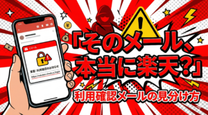 楽天カードご利用確認メールの詐欺に注意する警告イメージ画像